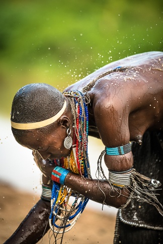 Bathing, Arbore Tribe #1 by John Rowe