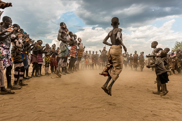 Dancing, Kara Tribe by John Rowe