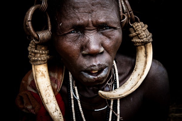 Two Tusks, Mursi Tribe by John Rowe