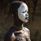 Portrait of a Suri Girl with Traditional Scarification