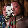 Red and White Painted Faces, Suri Tribe